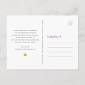 Bat Mitzvah Save the Date Gold Paars Tree of Life Uitnodiging Briefkaart (Achterkant)