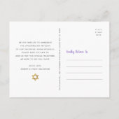 Bat Mitzvah Save the Date Gold Paars Waterverf Uitnodiging Briefkaart (Achterkant)