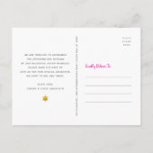 Bat Mitzvah Save the Date Gold & Pink Tree of Life Uitnodiging Briefkaart (Achterkant)
