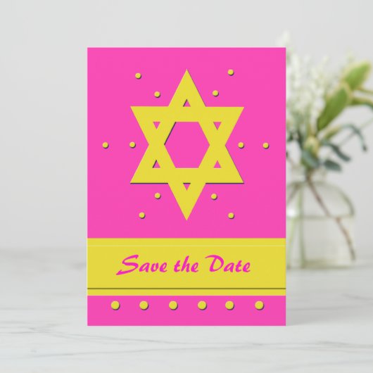 Bat Mitzvah Save the Date Invitation Kaart (Staand voorkant)