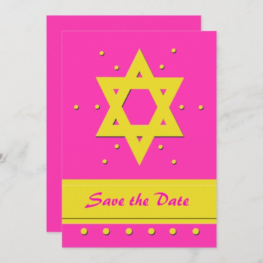 Bat Mitzvah Save the Date Invitation Kaart (Voorkant / Achterkant)