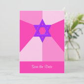 Bat Mitzvah Save the Date Invitation Kaart (Staand voorkant)