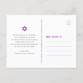 Bat Mitzvah Save the Date Retro Roze Sinaasappel O Uitnodiging Briefkaart (Achterkant)