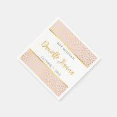 Bat Mitzvah schattige blush roze goudpokken Servet (Hoek)