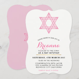 BAT MITZVAH schattige moderne tween ster van david Kaart