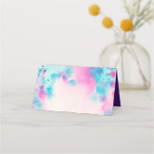 BAT MITZVAH schattige roze paarse aqua gouden wate Plaatskaartje (Achterkant)