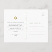 Bat Mitzvah Script Foto Gouden Bloemstuk Bedankt Briefkaart (Achterkant)