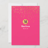 Bat Mitzvah Script Waterverf Glitter Invitation Kaart (Achterkant)