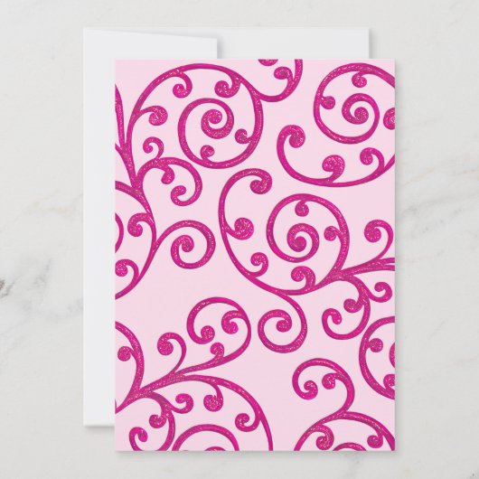 Bat Mitzvah Scroll Patroon Roze uitnodiging (Achterkant)