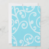 Bat Mitzvah Scroll Patroon Turquoise Uitnodiging (Achterkant)