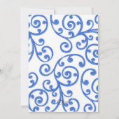 Bat Mitzvah Scroll Pattern Blue Kaart (Achterkant)
