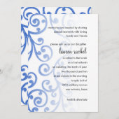 Bat Mitzvah Scroll Pattern Blue Kaart (Voorkant / Achterkant)
