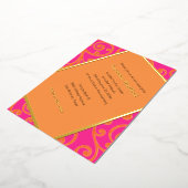 Bat Mitzvah Scroll Pattern Oranje Folie Uitnodiging (Gedraaid)