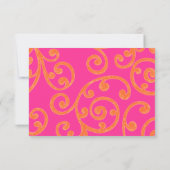 Bat Mitzvah Scroll Pattern Oranje RSVP Kaart (Achterkant)
