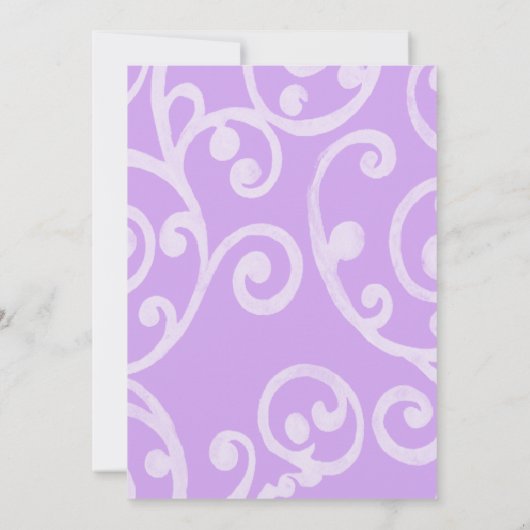 Bat Mitzvah Scroll Pattern Paarse uitnodiging (Achterkant)