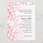 Bat Mitzvah Scroll Pattern Roze Kaart (Voorkant / Achterkant)