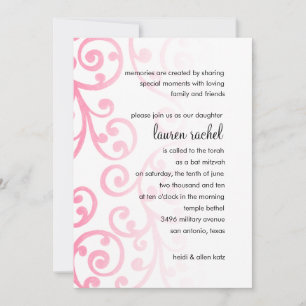 Bat Mitzvah Scroll Pattern Roze Kaart