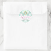 BAT MITZVAH SEAL chevron patroon gouden ster munt Ronde Sticker (Tas)