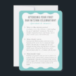 BAT MITZVAH service informatie advies mint grijs Kaart<br><div class="desc">door kat massard >>> WWW.SIMPLYSWEETPAPERIE.COM << Een handige insert voor uw BAR/BAT MITZVAH met een aantal vragen en antwoorden</div>