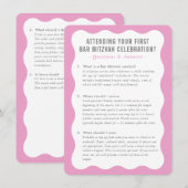 BAT MITZVAH service informatie advies roze grijs Kaart (Voorkant / Achterkant)