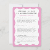 BAT MITZVAH service informatie advies roze grijs Kaart (Voorkant)