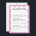 BAT MITZVAH service informatie advies roze grijs Kaart<br><div class="desc">door kat massard >>> WWW.SIMPLYSWEETPAPERIE.COM << Een handige insert voor uw BAR/BAT MITZVAH met een aantal vragen en antwoorden</div>