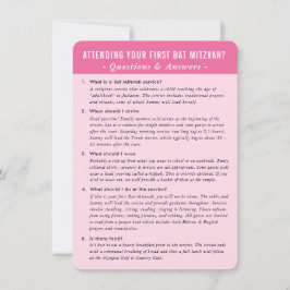 BAT MITZVAH service vraag antwoord advies roze Kaart
