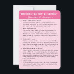BAT MITZVAH service vraag antwoord advies roze Kaart<br><div class="desc">door kat massard >>> WWW.SIMPLYSWEETPAPERIE.COM <<<< Een handig inzetstuk voor uw BAT MITZVAH met een paar vragen en antwoorden</div>