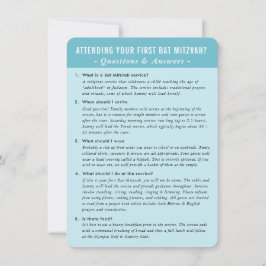 BAT MITZVAH service vraag en antwoord advies Kaart
