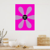 Bat Mitzvah Sign In Board Fun Flower Blue Roze Poster (Keuken)