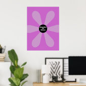 Bat Mitzvah Sign In Board Fun Flower Pink Poster (Thuiskantoor)