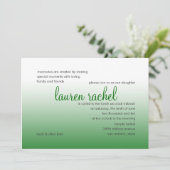 Bat Mitzvah Silver en Green Gradient Kaart (Staand voorkant)