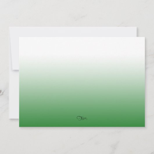 Bat Mitzvah Silver en Green Gradient Kaart (Achterkant)