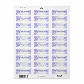 Bat Mitzvah Silver Foil Paarse Waterverf Address Etiket (Full Sheet)