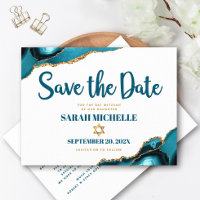 Bat Mitzvah Sla het Date Turquoise Agaat Script op