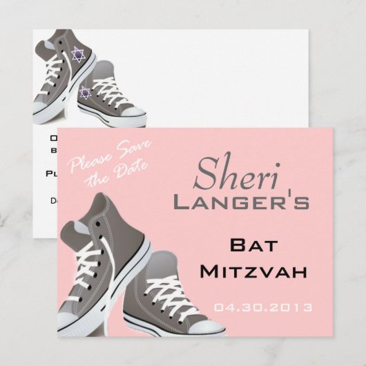 Bat Mitzvah Sneakers Briefkaart (Voorkant / Achterkant)