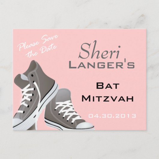 Bat Mitzvah Sneakers Briefkaart (Voorkant)