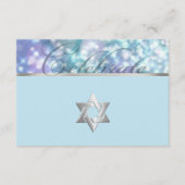 Bat Mitzvah Sparkle Blauw en Paars Kaart (Voorkant)