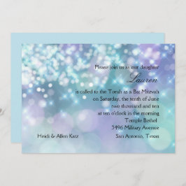 Bat Mitzvah Sparkle Blauw en Paars Kaart