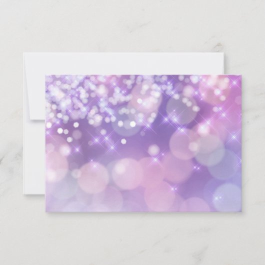 Bat Mitzvah Sparkle Licht Paars en Roze RSVP Kaartje (Voorkant)