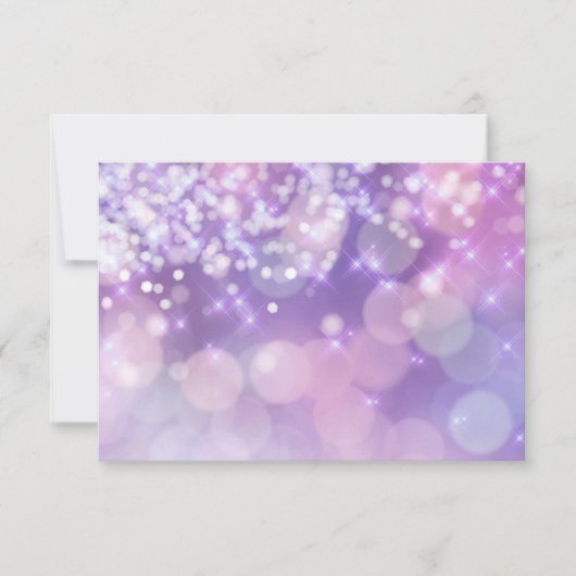 Bat Mitzvah Sparkle licht Paarse roze RSVP (Voorkant)