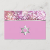 Bat Mitzvah Sparkle Licht Roze Kaart (Voorkant)