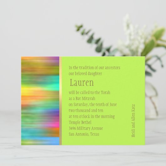 Bat Mitzvah Spectrum Stripes Kaart (Staand voorkant)