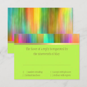Bat Mitzvah Spectrum Stripes RSVP Kaartje