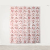 Bat Mitzvah Stap en Herhaal Roze Gouden Achtergron Wandkleed (Voorkant)