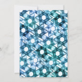 Bat Mitzvah Star van David Blue Damask Kaart (Achterkant)