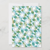 Bat Mitzvah Star van David Blue en Green Damask Kaart (Achterkant)