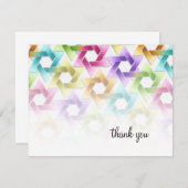 Bat Mitzvah Star van David Damask - Hartelijk dank Bedankkaart (Voorkant / Achterkant)