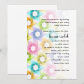 Bat Mitzvah Star van David Damask Kaart (Voorkant / Achterkant)