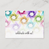 Bat Mitzvah Star van David Damask Reception Kaart (Voorkant)